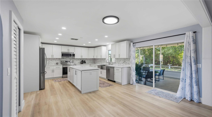 Sliding Door To Huge Screened Porch From Kitchen And Great Room