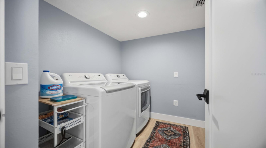 Laundry Room With New Wifi-Enabled Lg Washer And Dryer