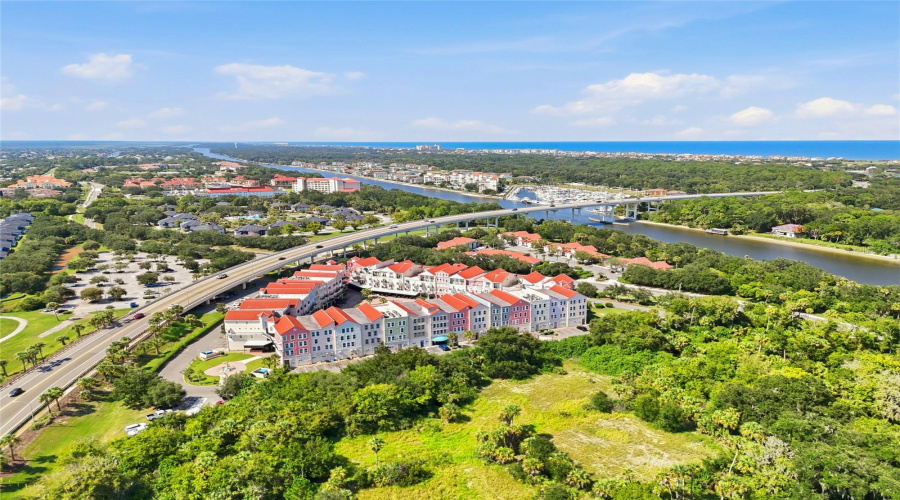 European Village-Residence 418B Is Located At The Left Corner In This Aerial View, Across From The Intracoastal Waterway And Approximately A 5-Minute Drive To The Atlantic Ocean.