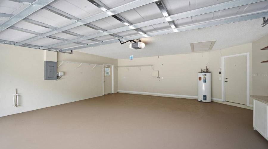 2 Car Garage With Freshly Painted Floor
