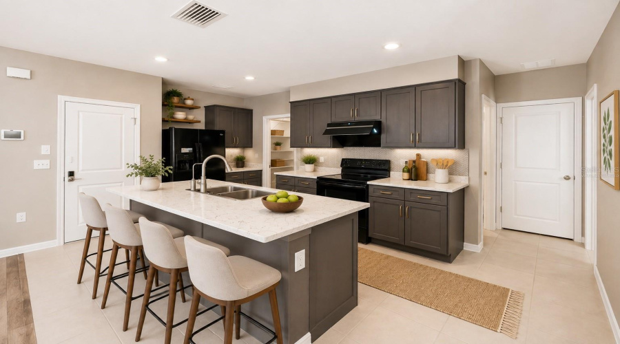 Virtually Staged To Showcase An Alternative Kitchen Color Package.