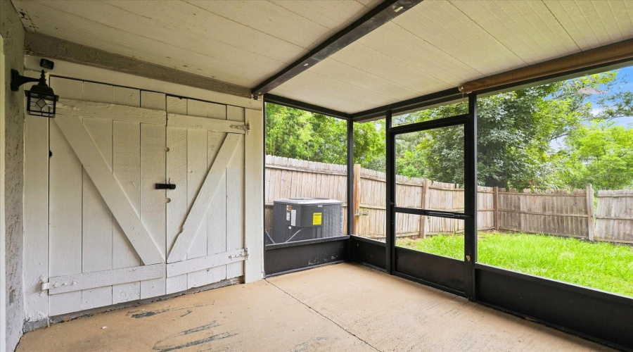 Outdoor Living Space With Fenced In Yard