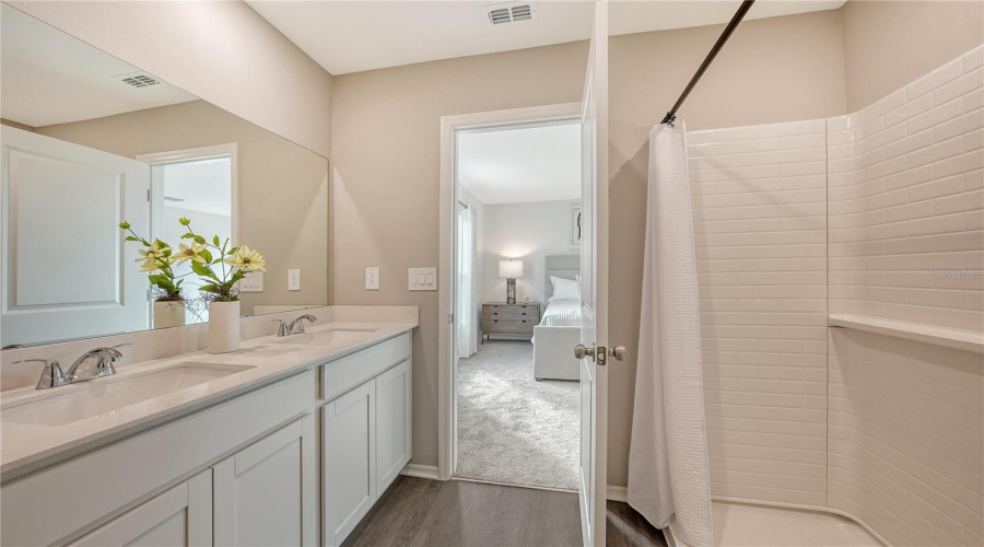 Primary Bathroom With Double Vanity Sink Photo For Example Only