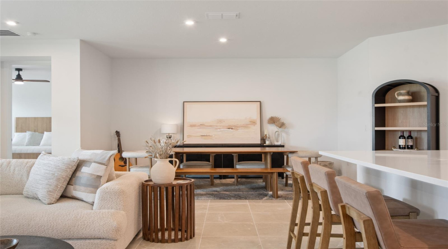 The Dedicated Dining Area Is Cozy With The Left Wall Defining It As &Quot;Dining&Quot; Area But Still It Is Integrated Into The Great Room And Allows For Friends To Chat From Dining Table Directly To All Other Areas In Great Room.