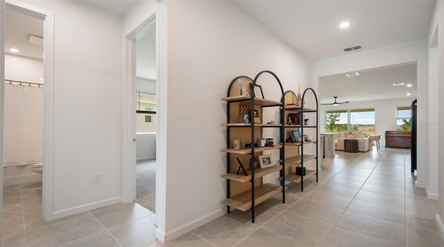 Immediately Upon Entering The Two Supporting Bedrooms ( Bedroom 2 And 3) Are On The Left With A Full Size Bathroom In The Hallway To Support Both Bedrooms.