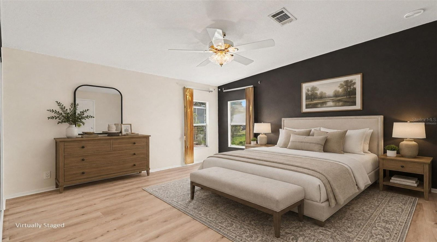 Virtually Staged Primary Bedroom
