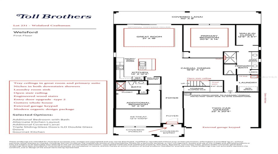 First Floor Layout With Upgrades