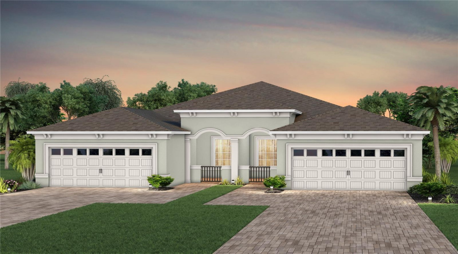 Exterior Design. Artistic Rendering For This New Construction Home. Pictures Are For Illustrative Purposes Only. Elevations, Colors And Options May Vary.
