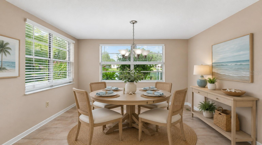 Virtually Staged Breakfast Nook / In Kitchen Dining Area