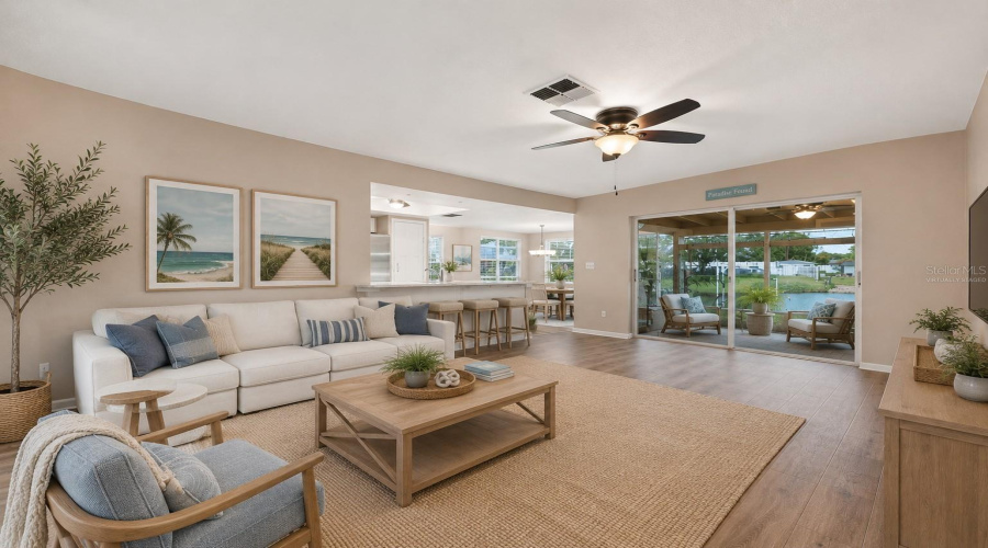 Virtually Staged Family Room