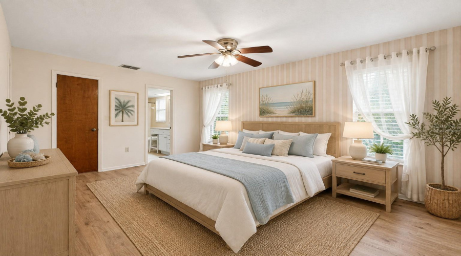 Virtually Staged Primary Bedroom