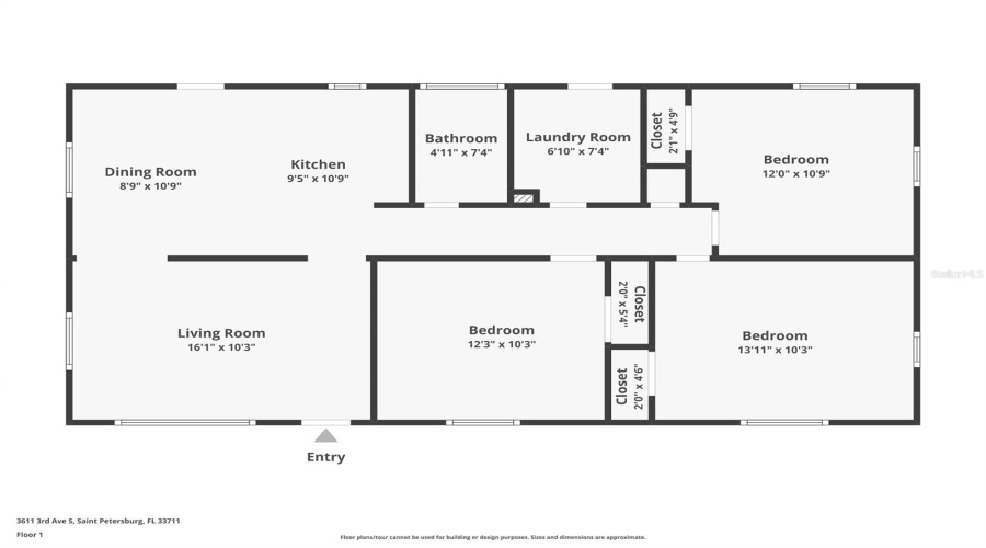 St Petersburg, Florida 33711, 3 Bedroom Bedrooms, ,1 Bathroombathrooms,Residential,For Sale,3Rd,0,Mfrtb8541037
