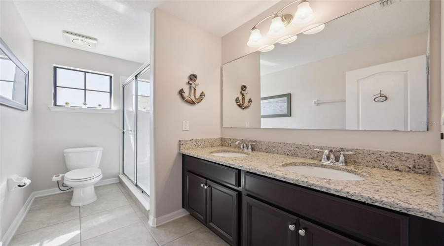 Double Sink Vanity In Bathroom 2 Located Between Bedrooms 2 And 3