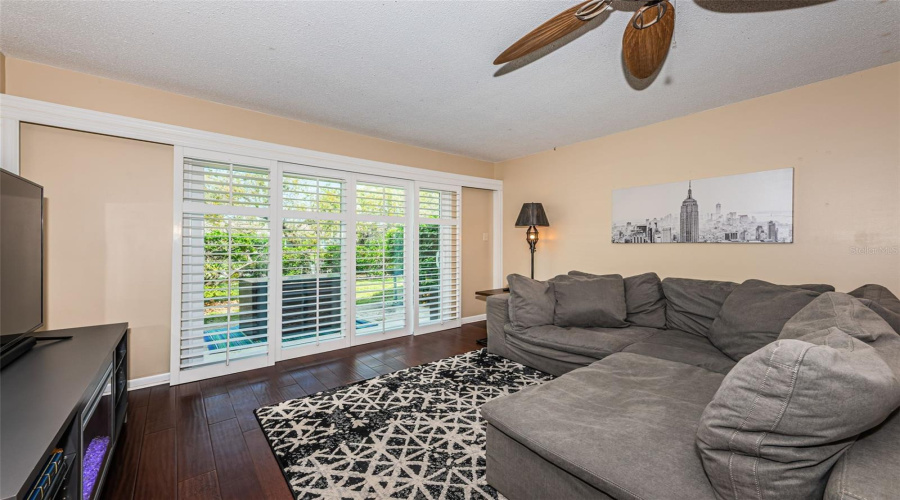 Living Room With View Of Rear Yard.