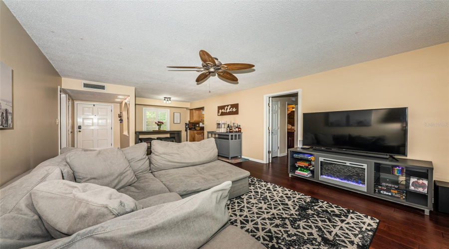 Living Room With View Of Rear Yard.