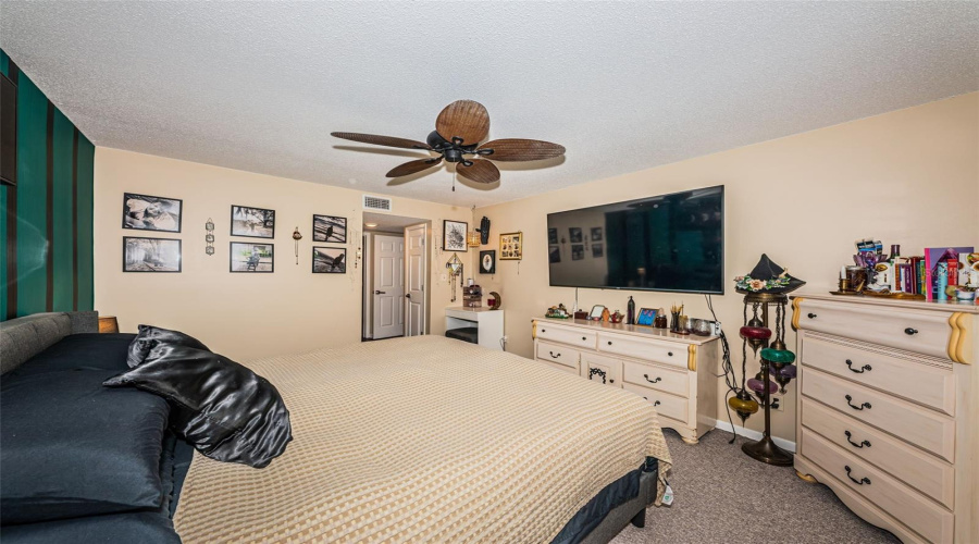 Large Primary Bedroom With Custom Wall Accents.