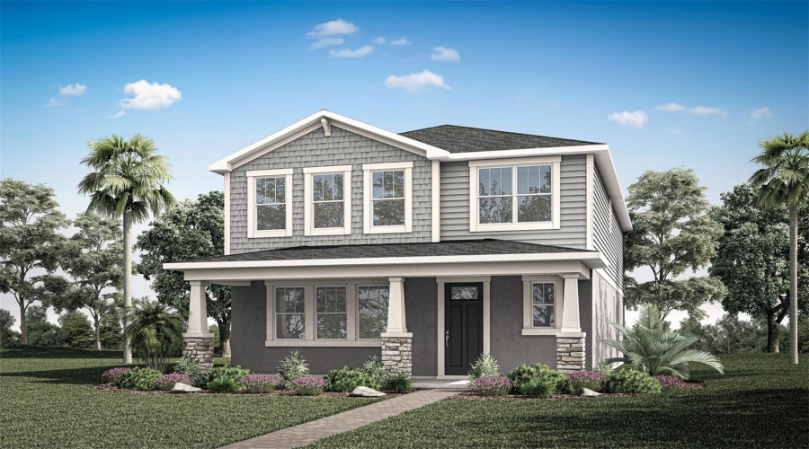 Meridian Parks - Talquin Floorplan - Craftsman Elevation - Architect'S Rendering