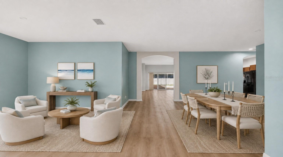 Formal Living And Dining Virtually Staged.