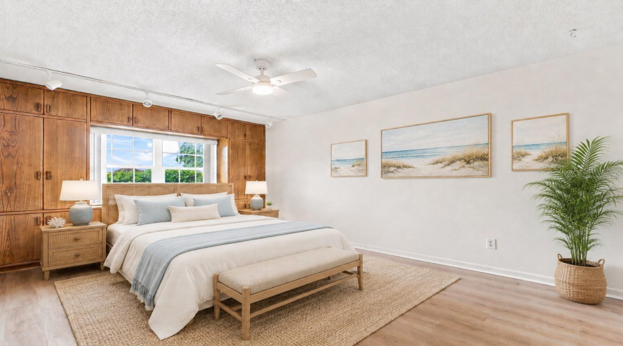 Virtually Staged: Oversized Primary Suite Big Enough For A King And Abundant Built-In Cabinets~