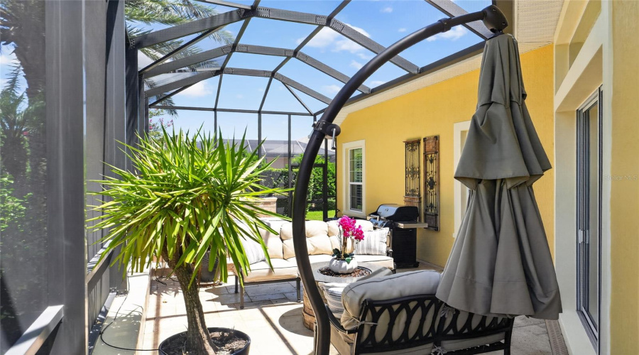 Spa Side Of Mansard Screen Enclosure - Here Is An Example Of The Large Mobile &Amp; Expandable Umbrellas That Can Be Utilized For Protection From Harmful Sunlight.
