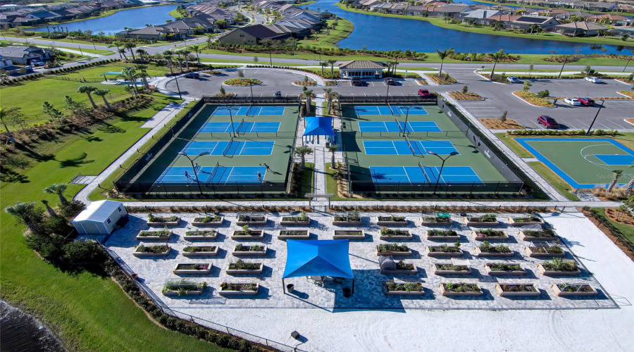 8 Of 12 Pickleball Courts &Amp; Community Gardens