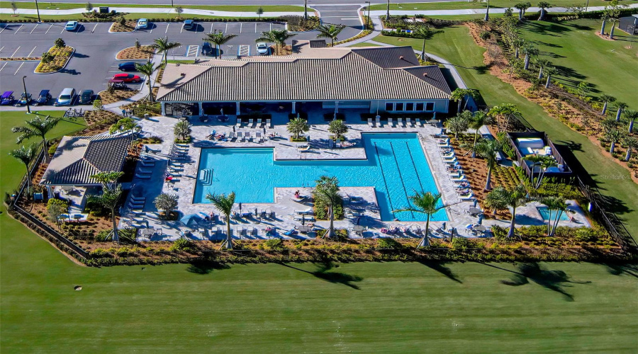 Arial Clubhouse Pool View