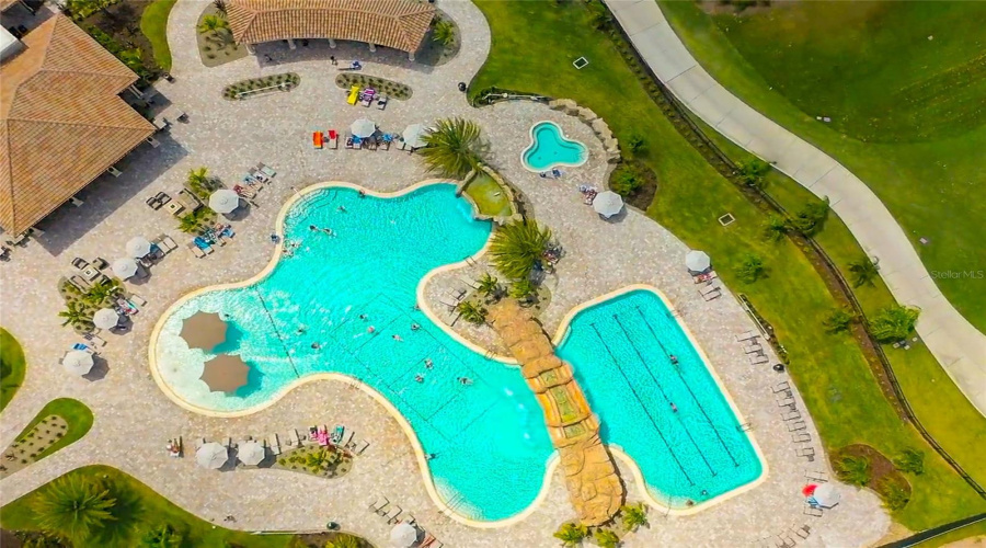 Zero Entry Pool, Waterfall, Lap Lanes, Hot Tub