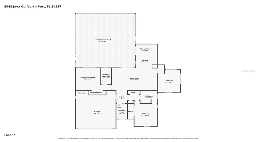 North Port, Florida 34287, 3 Bedroom Bedrooms, ,2 Bathroombathrooms,Residential,For Sale,Java,0,Mfra4703265
