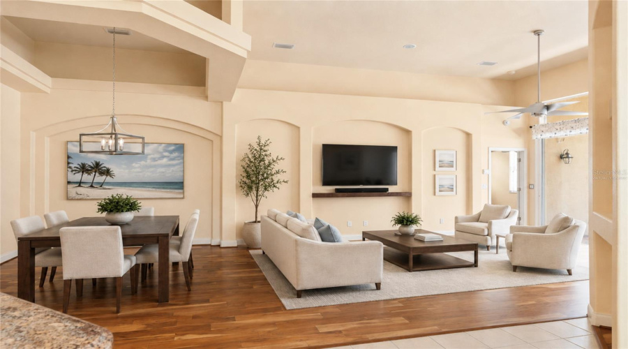Virtually Staged Dining Area/Living Room