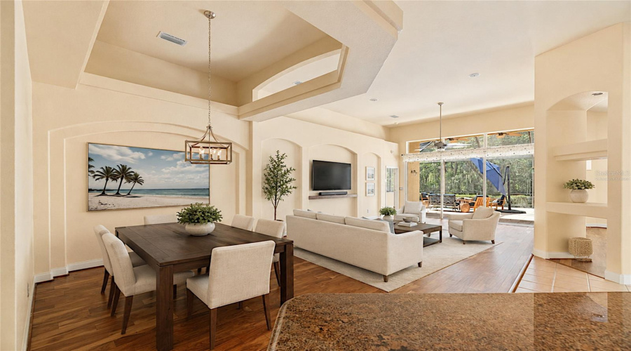 Virtually Staged Dining Area/Living Room
