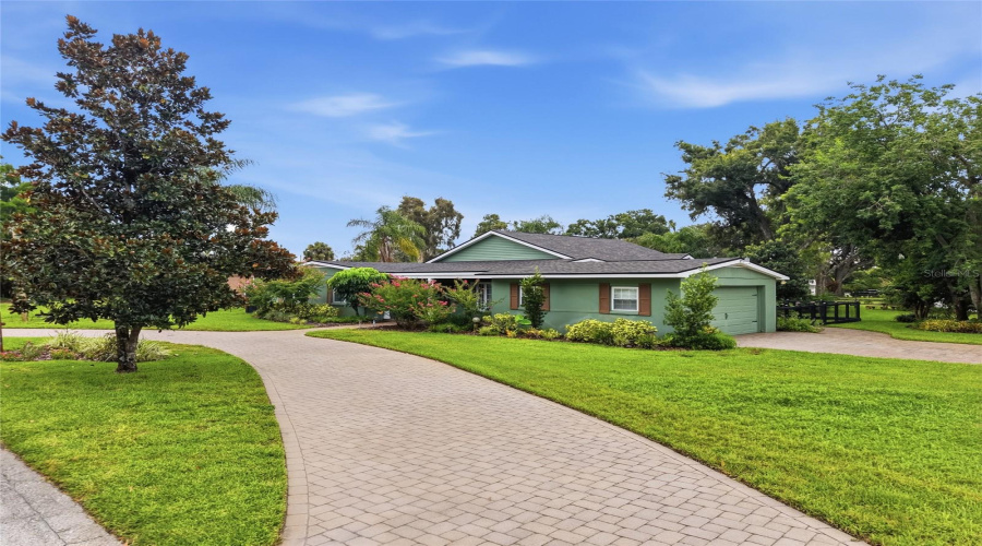 Two Driveways, Circular Front And Garage Side Entrance
