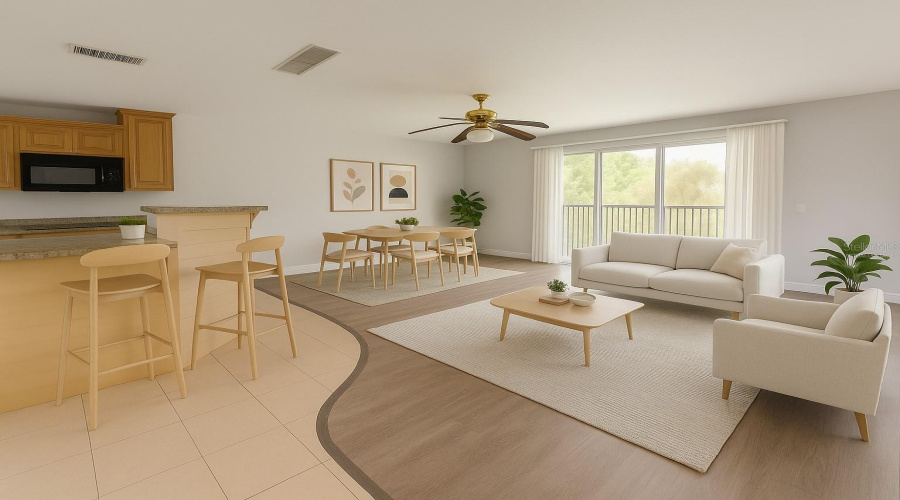Virtually Staged Livingroom