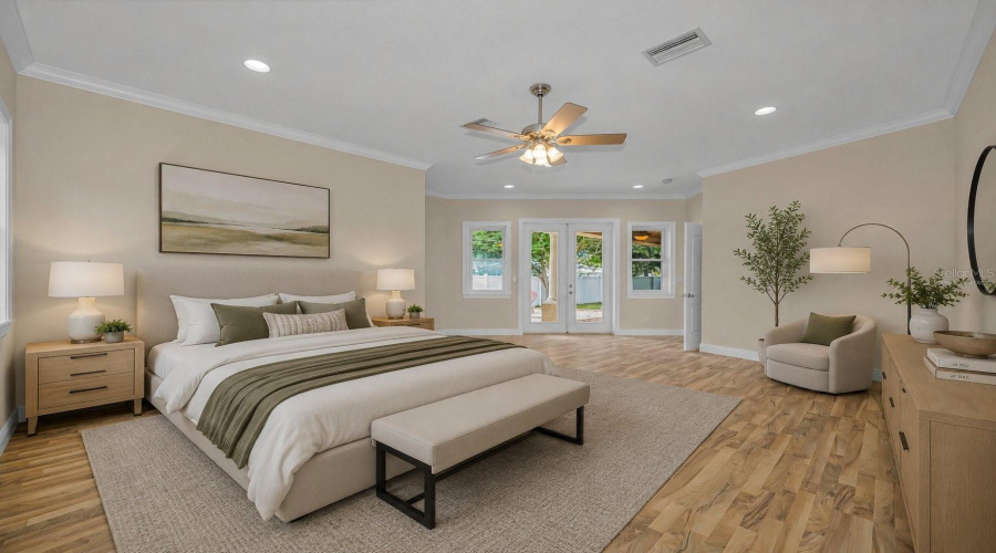 Virtually Staged, Bed Towards Closet