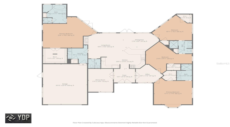 The Pool Bath Is Not Shown In This Floor Plan.  Floor Plan Measurements Are Approximate.