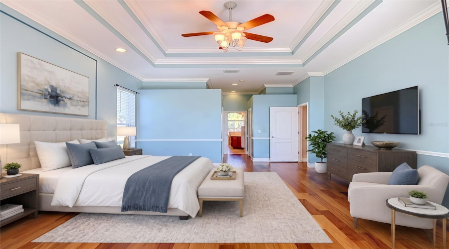 View Of Master Bedroom With The Sliding Doors Behind You