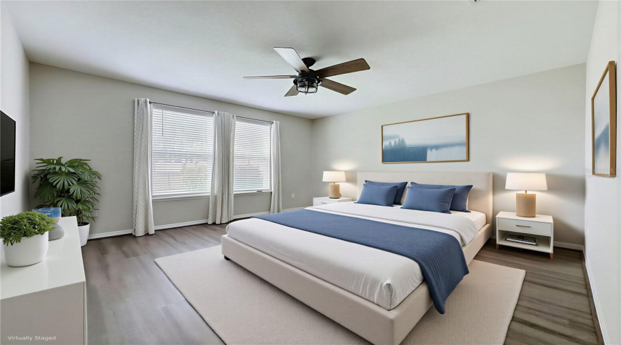 Virtually Staged Primary Bedroom