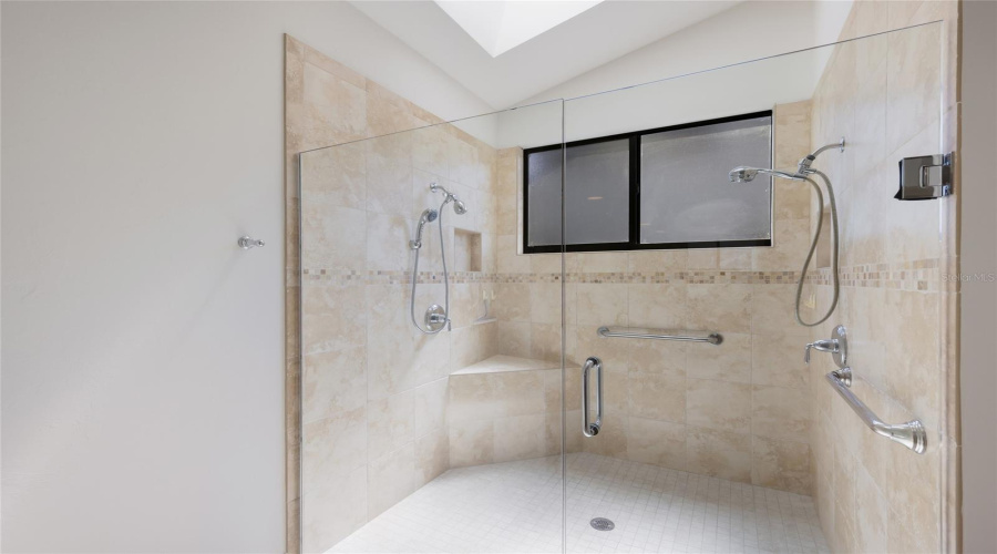 Updated Walk-In Shower Primary Bathroom.