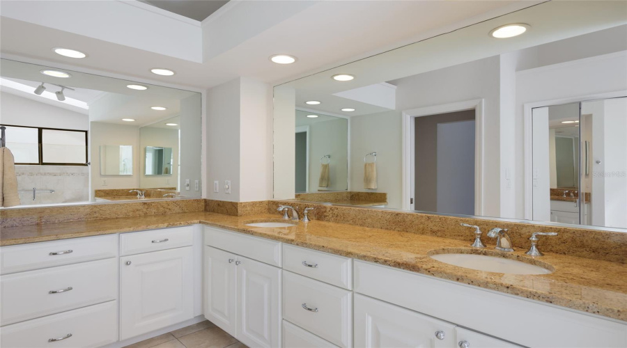 Primary Bathroom Updated With Double Sink Vanity.