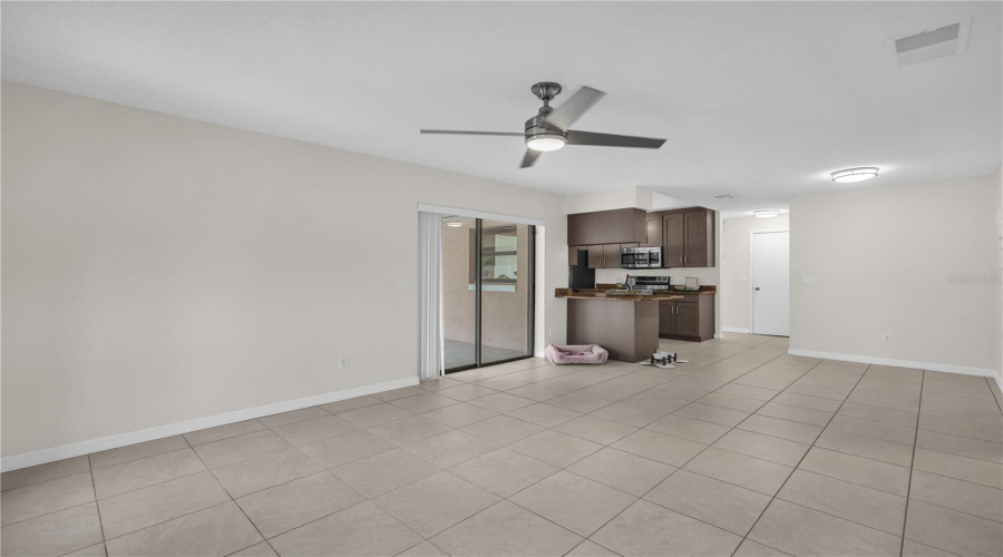 Family Room Looking At Kitchen And Breakfast Space