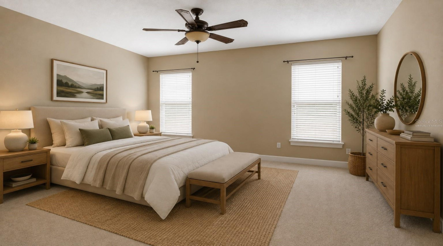 Virtually Staged   Primary Bedroom