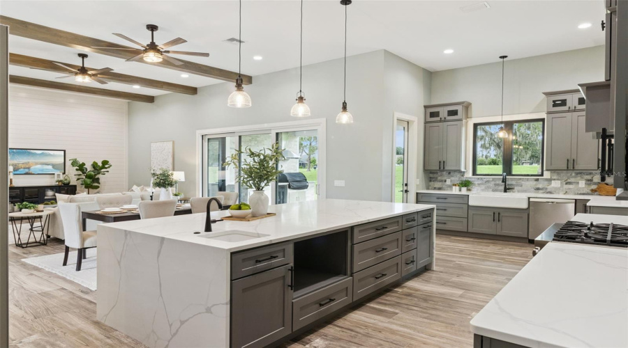 Open Concept Farmhouse Interior With Abundant Natural Light
