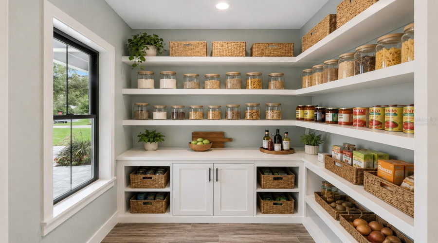 Spacious And Bright Walk-In-Pantry_Virtually Staged Built-Ins