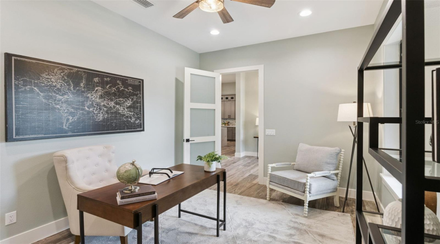 Dedicated Home Office With French Doors