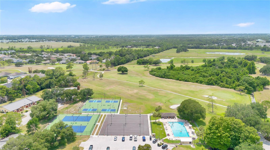 Aerial View Of Cypresswood Clubhouse And Community Amenities
