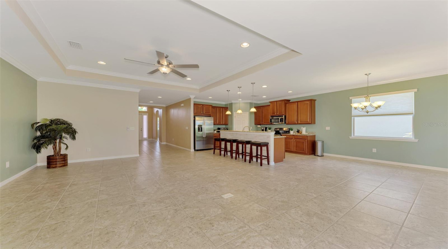Very Open Floor Plan Of Family Room And Kitchen