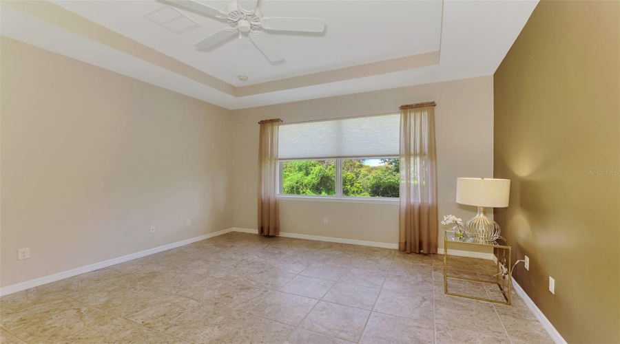 Primary Bedroom With Coffered Ceiling