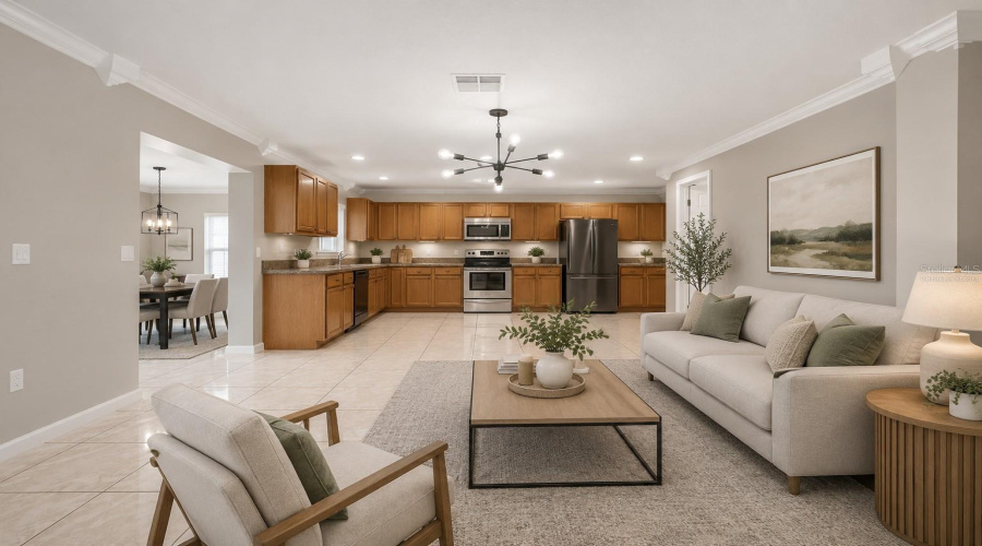 Virtually Staged Family Room
