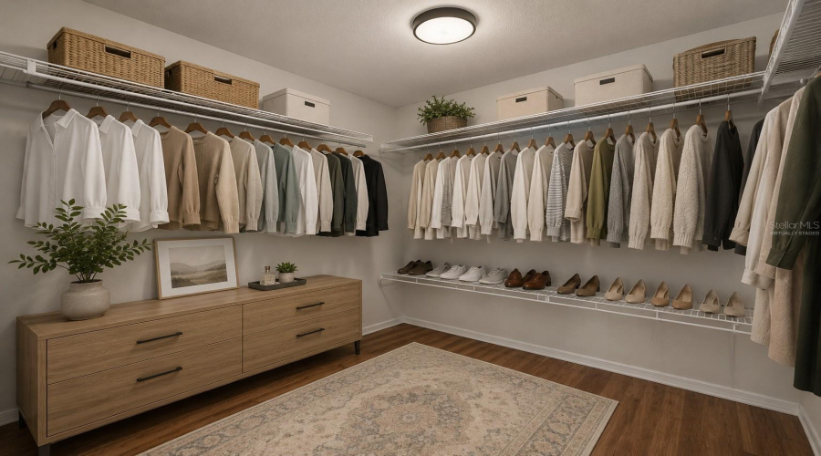 Virtually Staged Master Closet