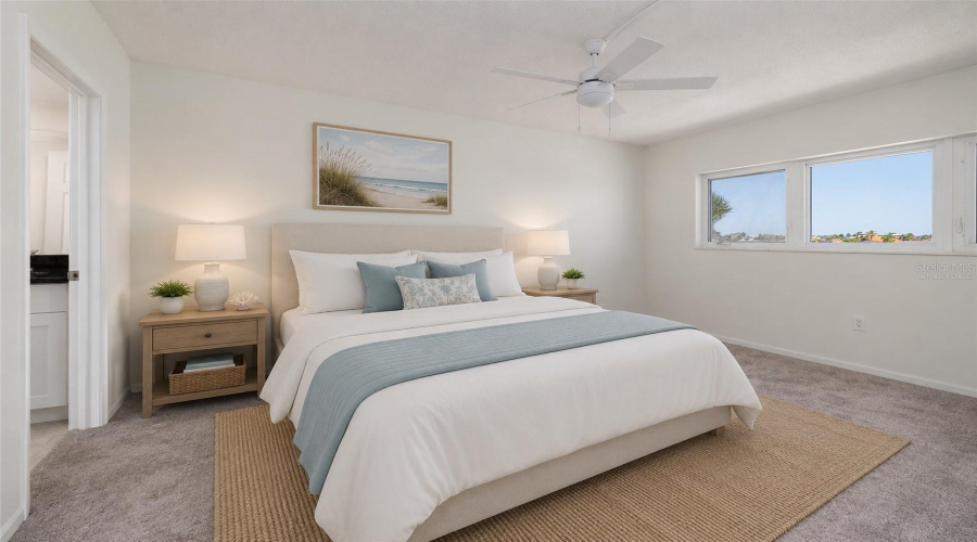 Virtually Staged Primary Bedroom (12'X16')