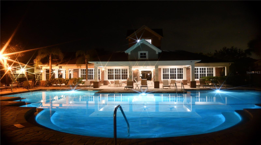 Night Time Pool View